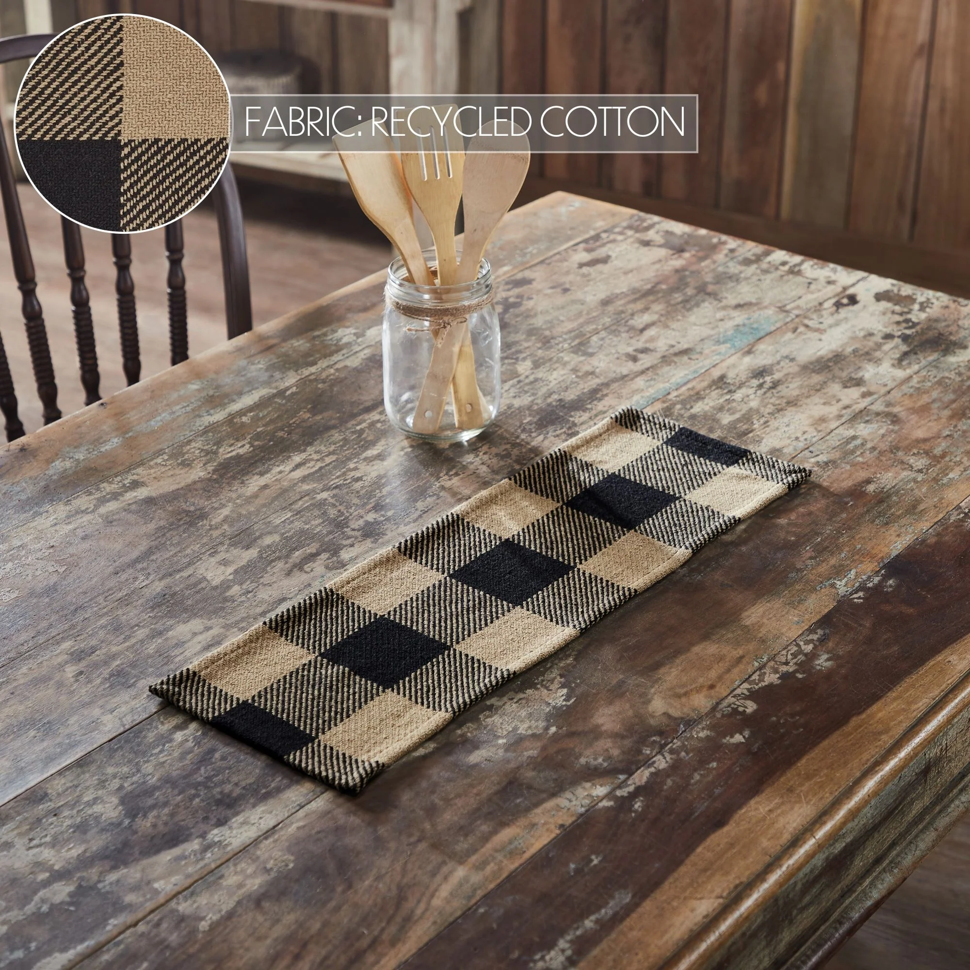 ๐ Black Check Table Runner 8" x 24" - Image 2