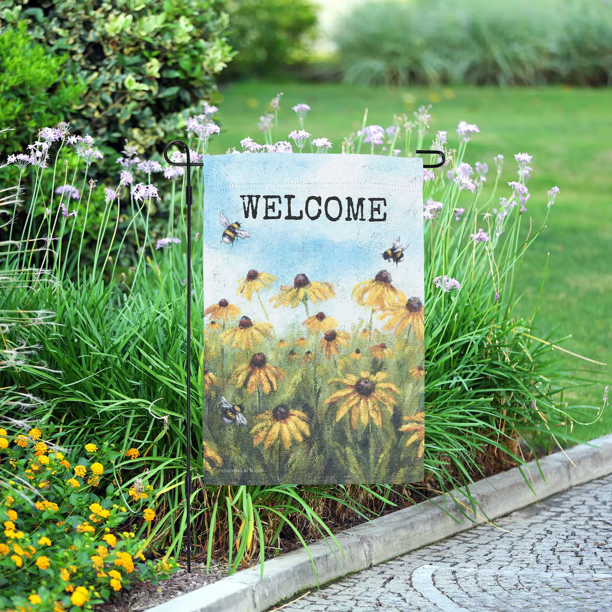 Black Eyed Susan Welcome Garden Flag - Image 2