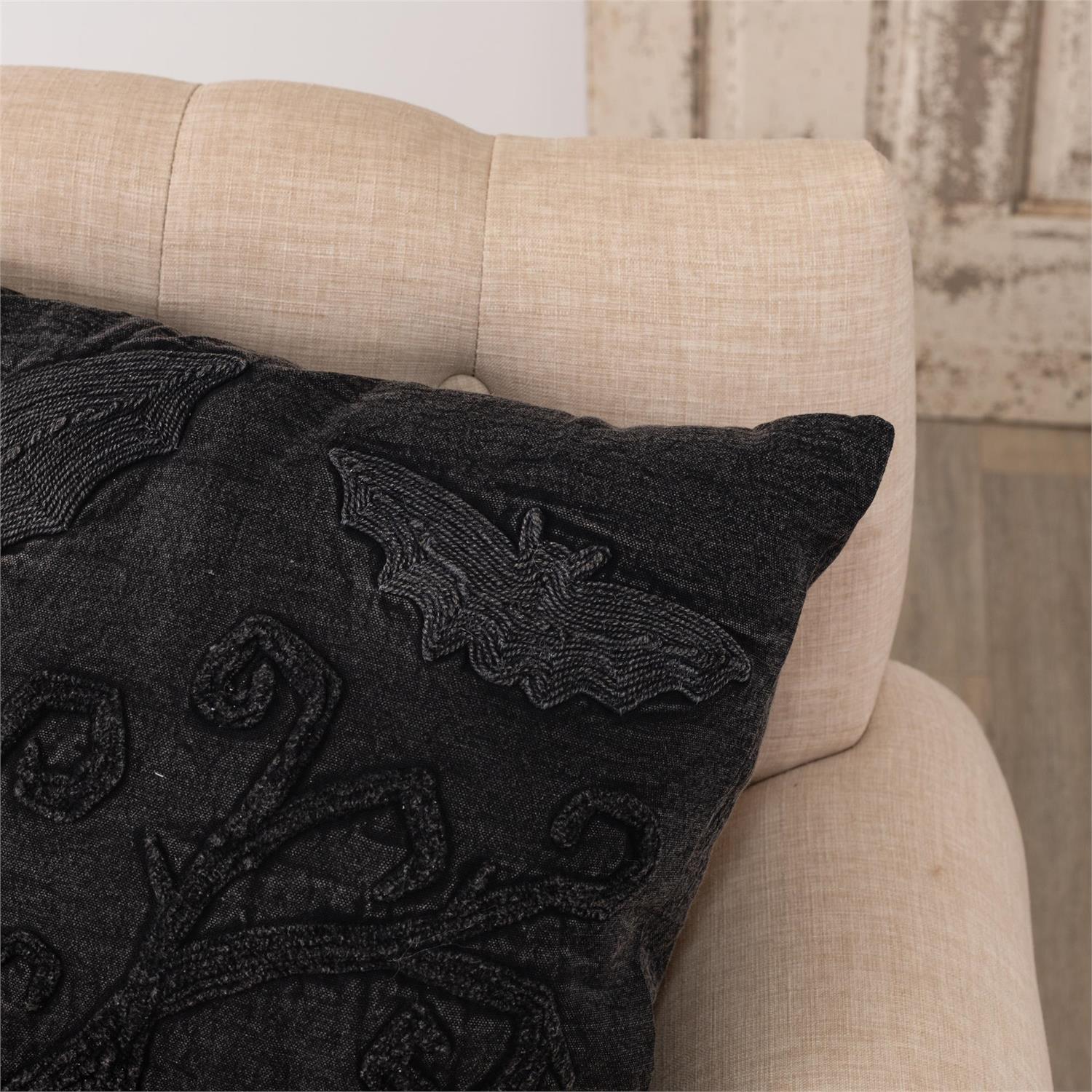 Black Halloween Scene 18" Accent Pillow - Image 2
