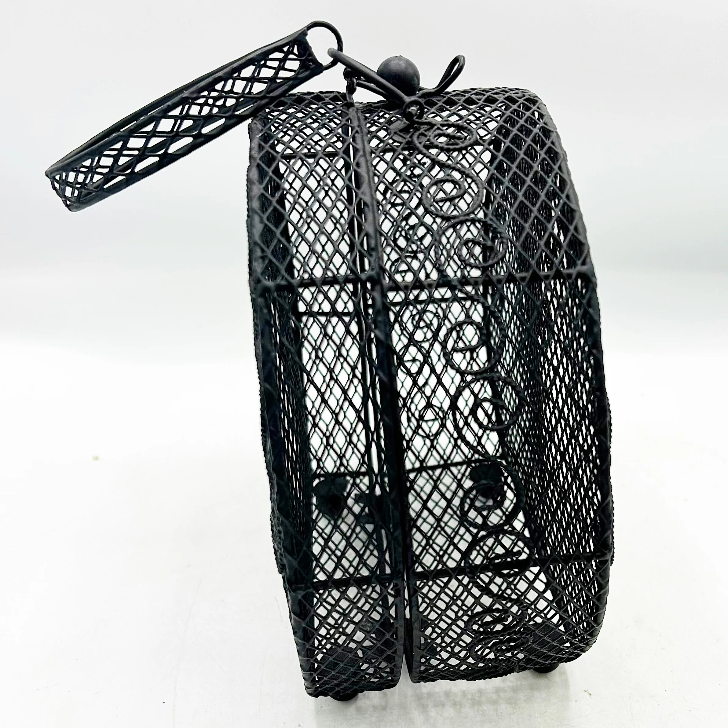 Black Metal Mesh Purse Shaped Container - Image 6