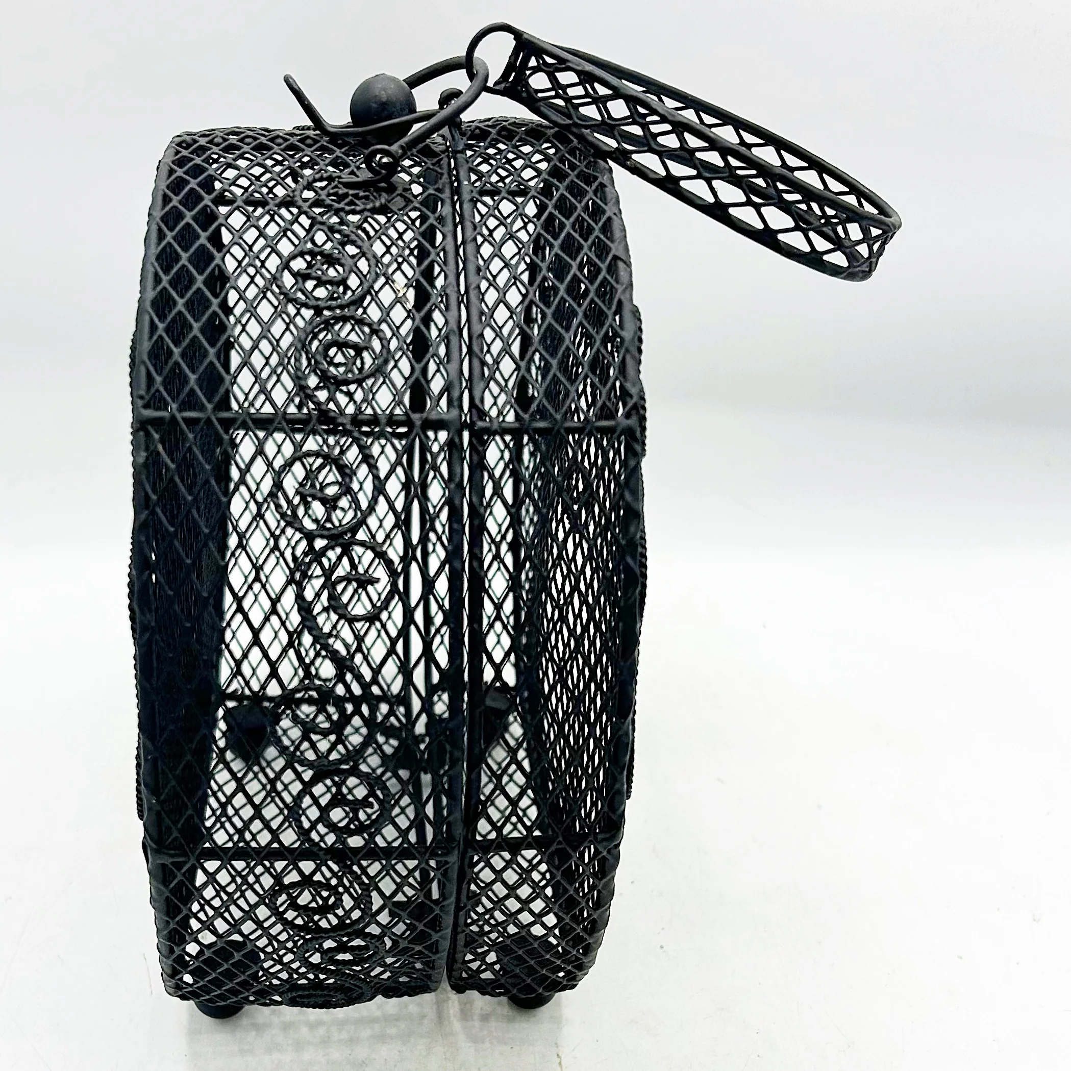 Black Metal Mesh Purse Shaped Container - Image 7
