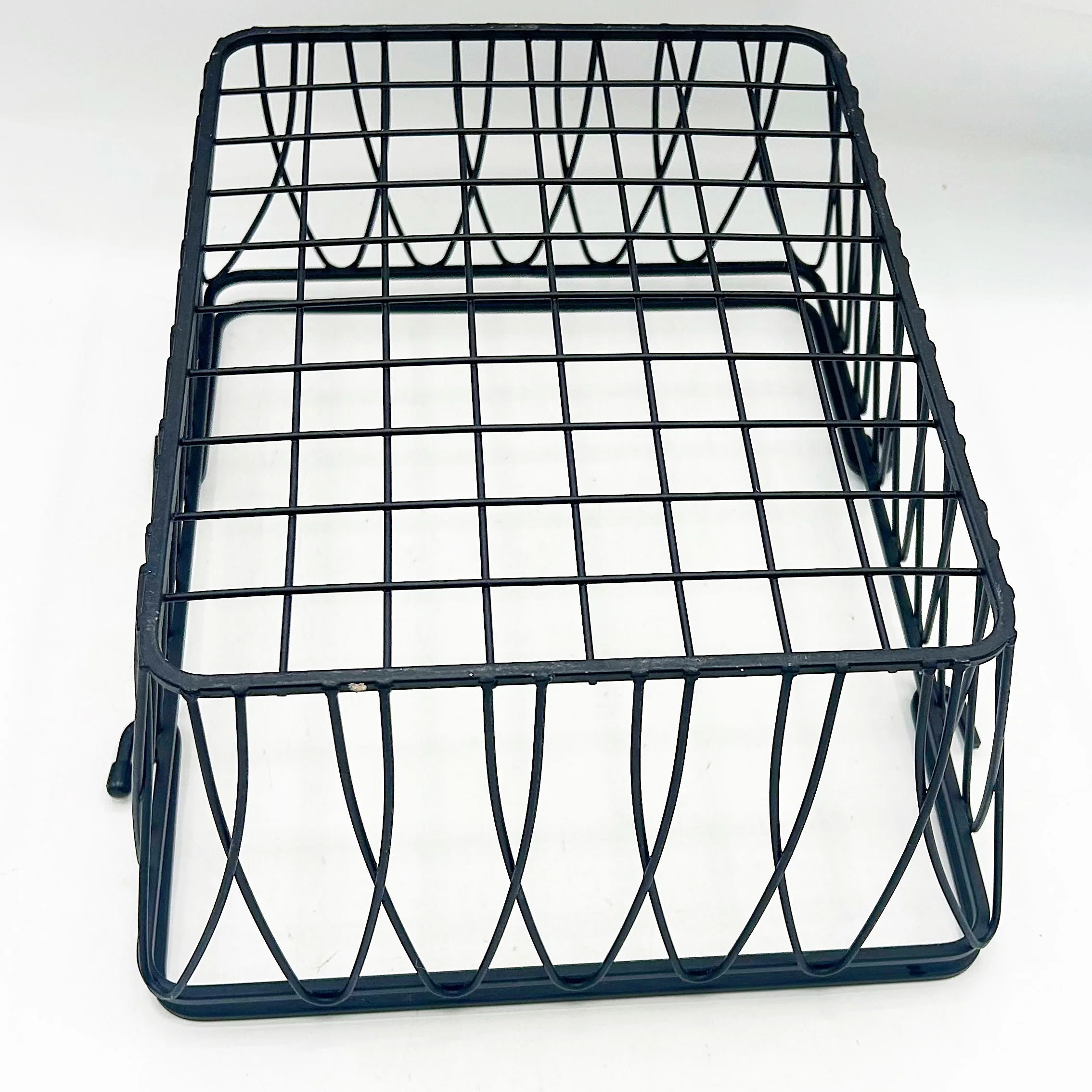 π Black Metal Open Rectangle Rustic Basket - Image 6