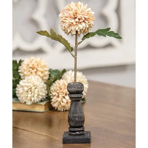 💙 Black Spindle 4.25" Wooden Faux Flower Holder - Image 2