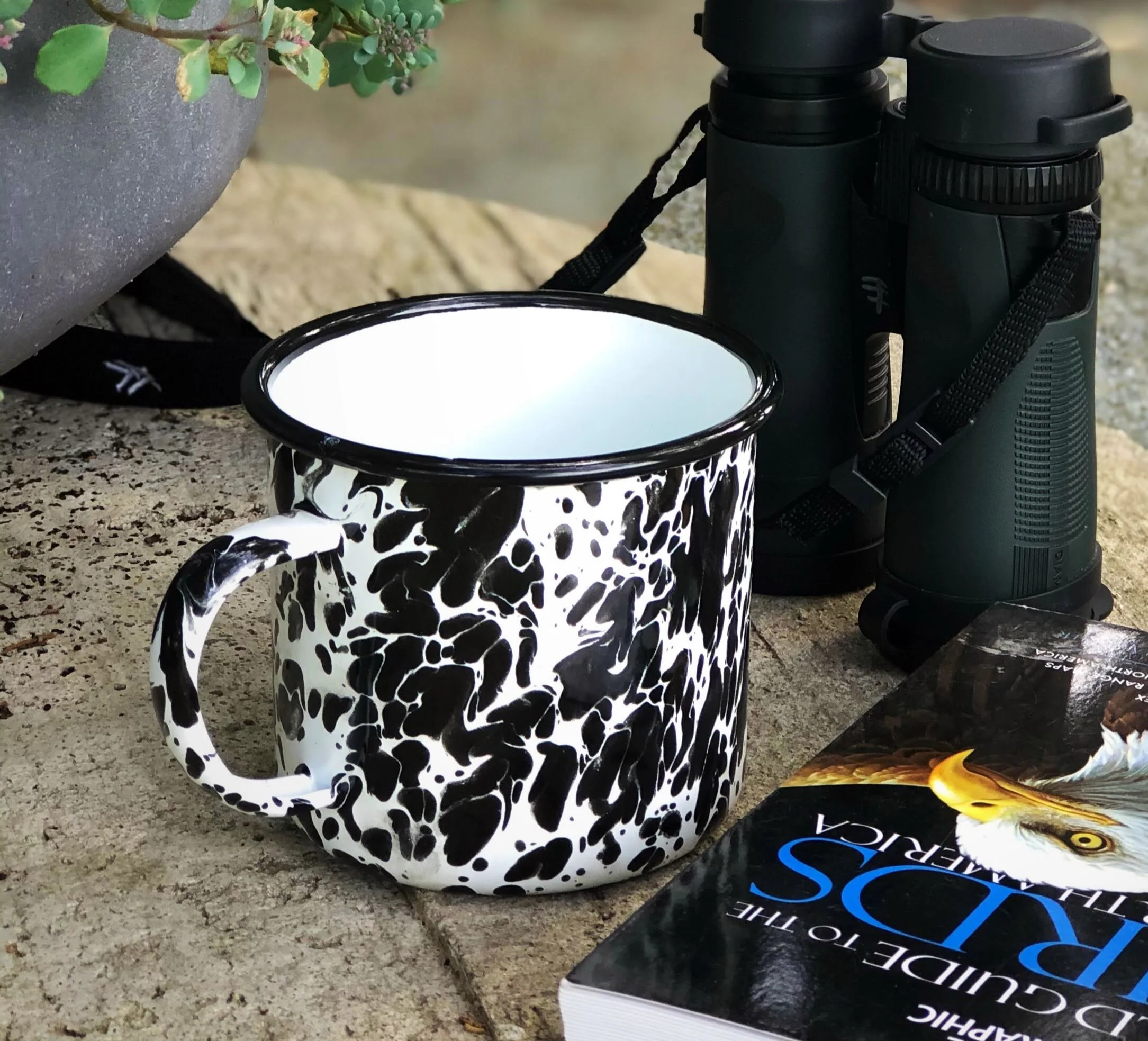 💙 Black Splatter Enamel Soup Mug