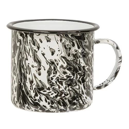 💙 Black Splatter Enamel Soup Mug - Image 2
