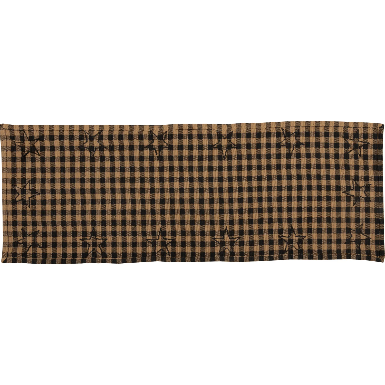 Black Star Black And Tan Woven Table Runner 13" x 36" - Image 3