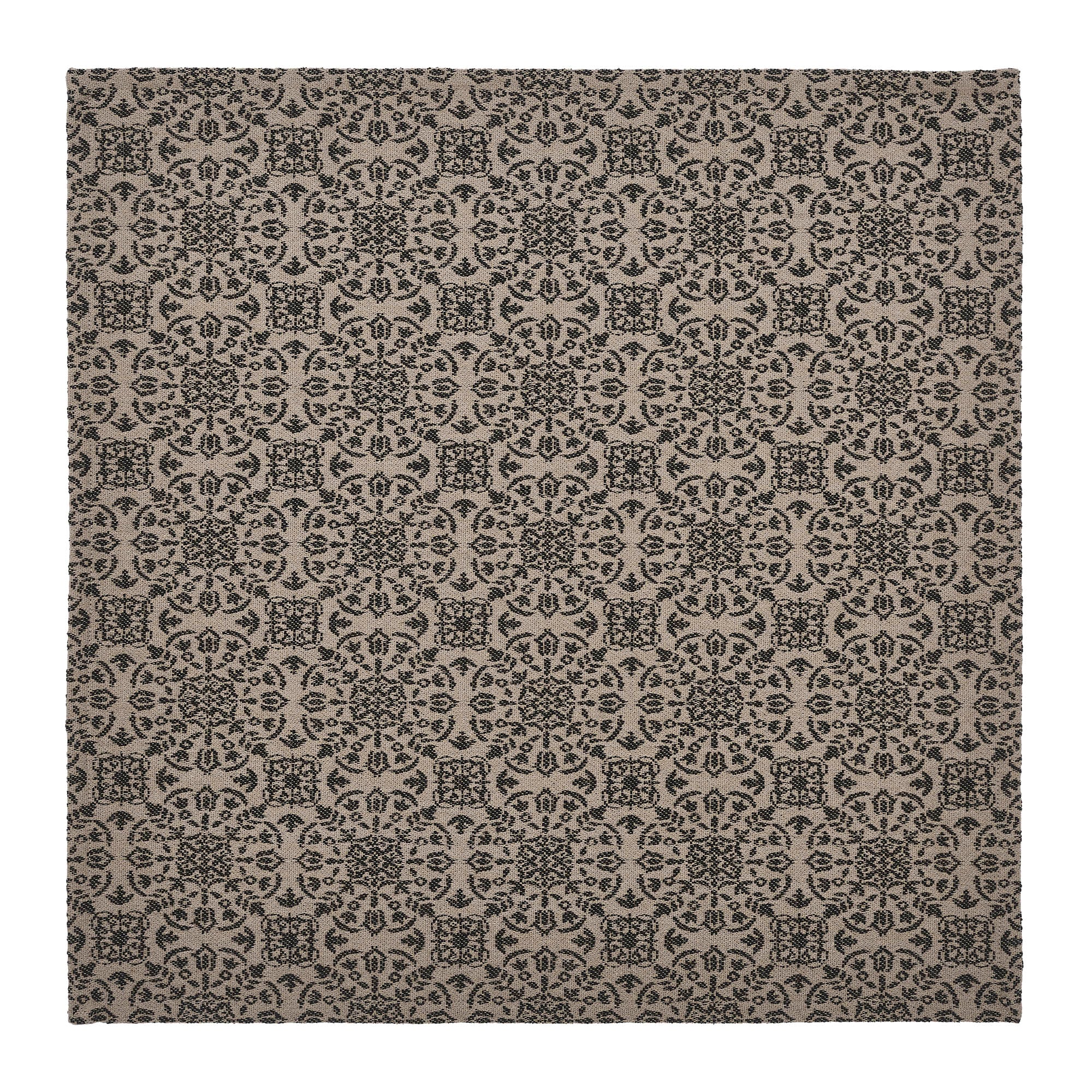 Black Tan Jacquard 20" Square Table Topper - Image 3