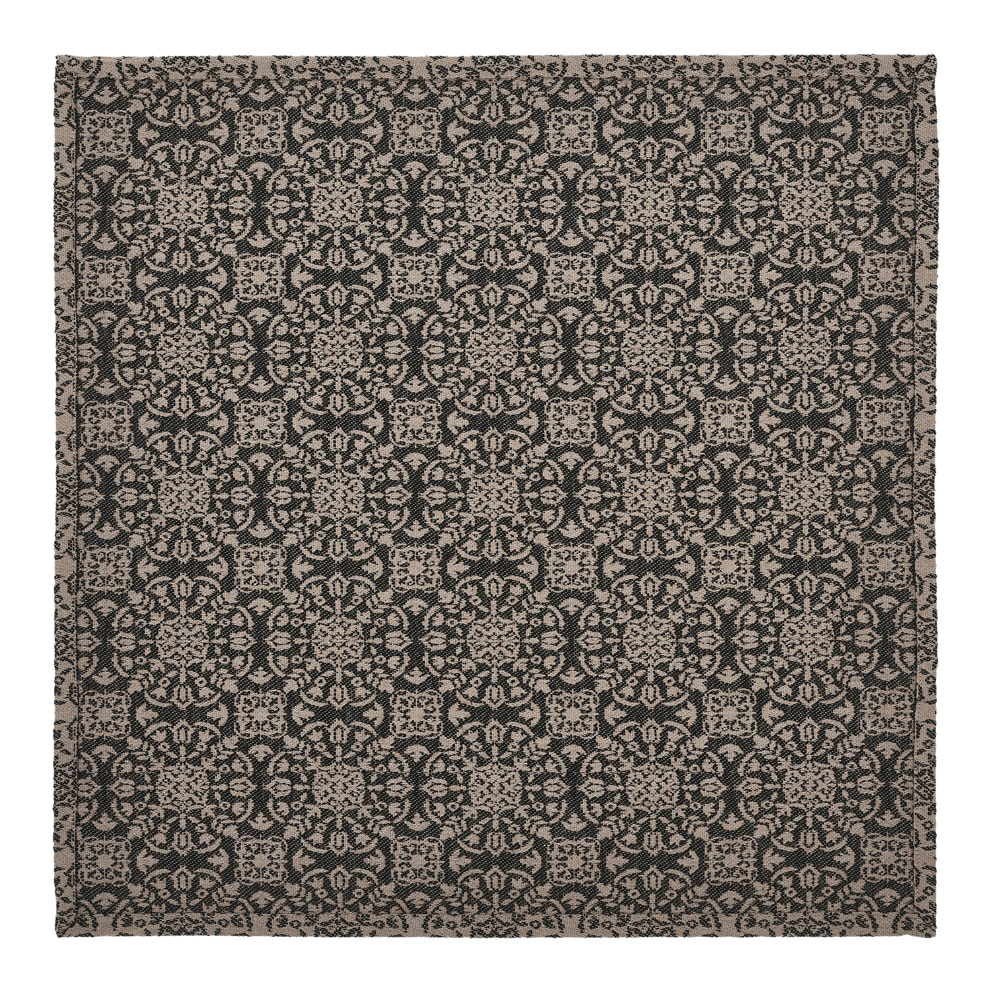 Black Tan Jacquard 20" Square Table Topper - Image 5