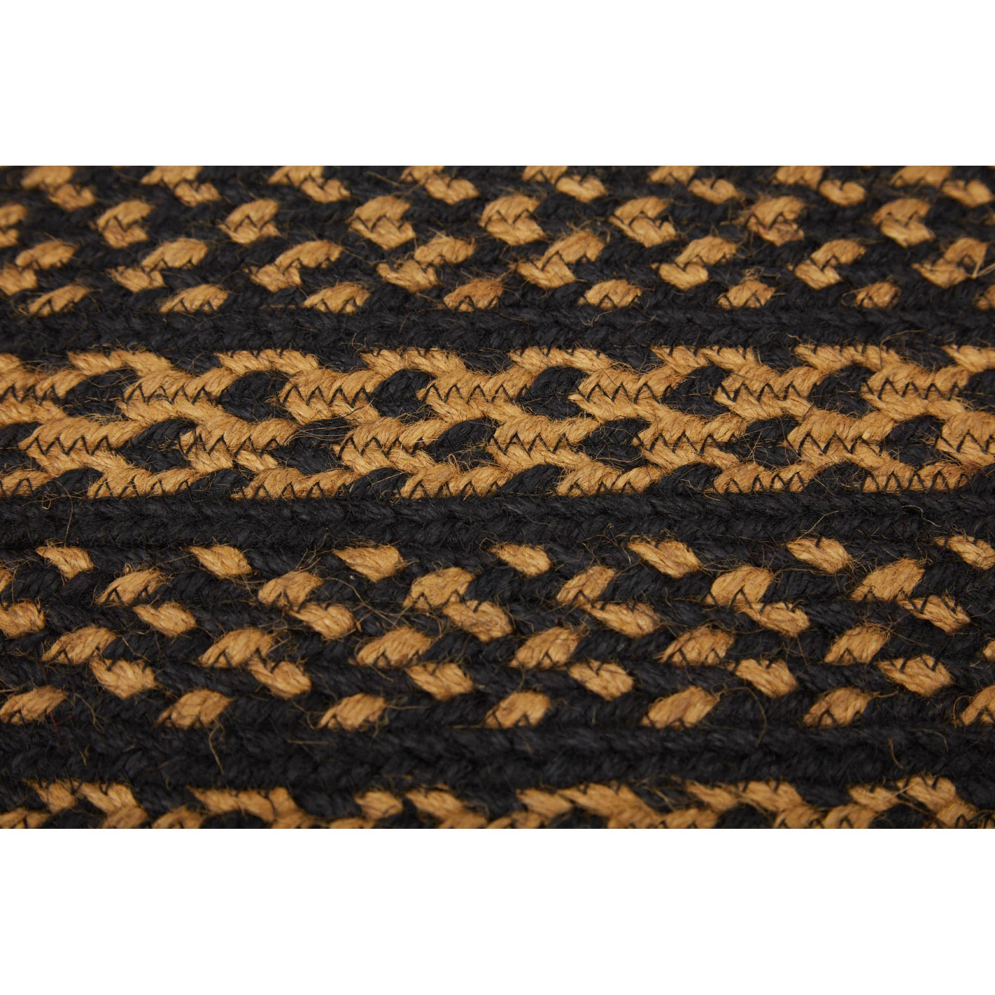 Black & Tan Jute 36" Oval Rug Oval - Image 5