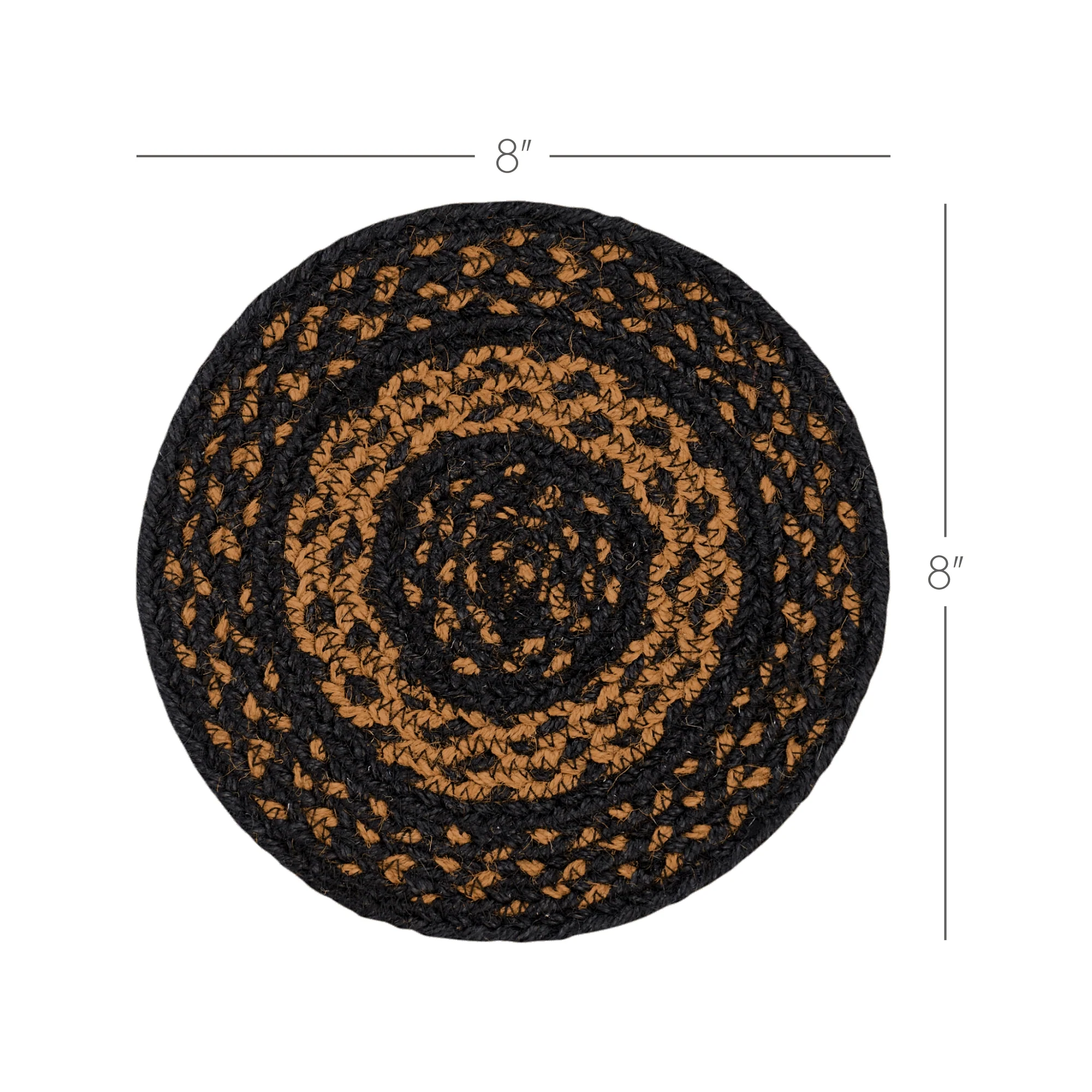 Black & Tan Jute 8" Trivet - Image 4