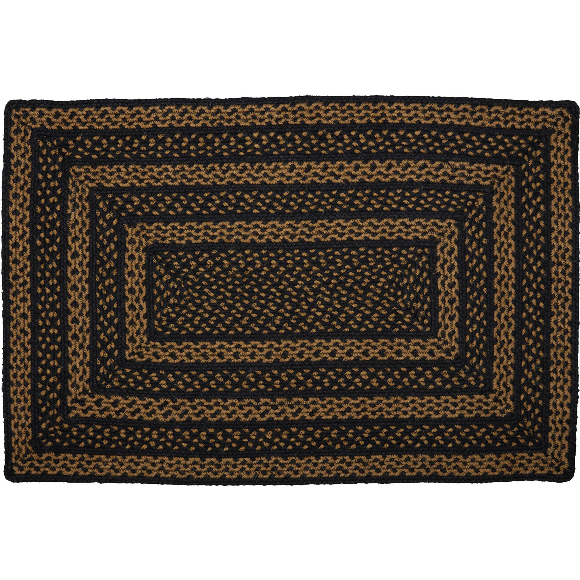 Black & Tan Jute Rectangle Rug with Pad 24" x 36" - Image 2