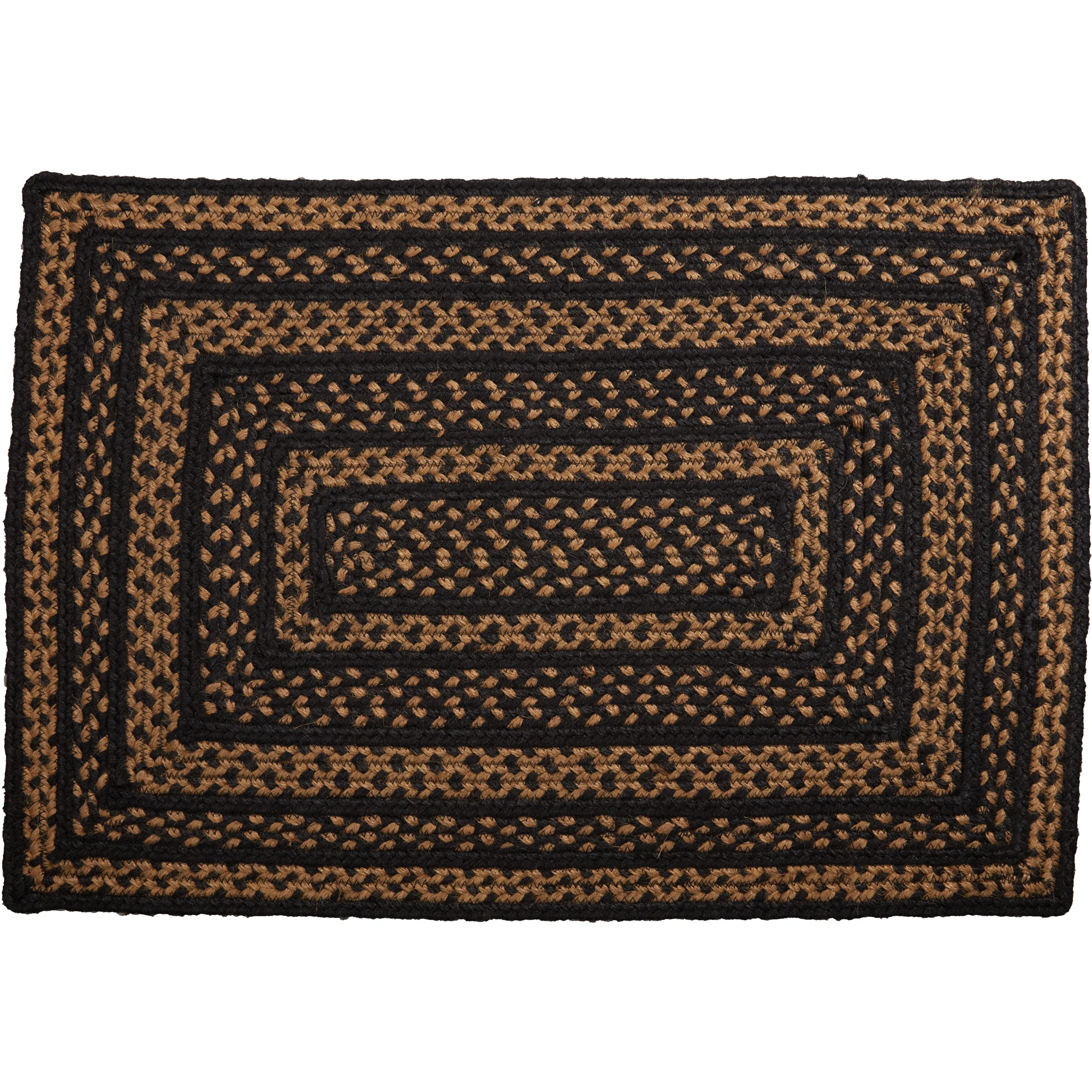 Black & Tan Jute Rug Rectangle with Pad - Image 4