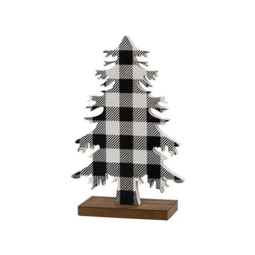 Black & White Buffalo Check 10" Wood Tree