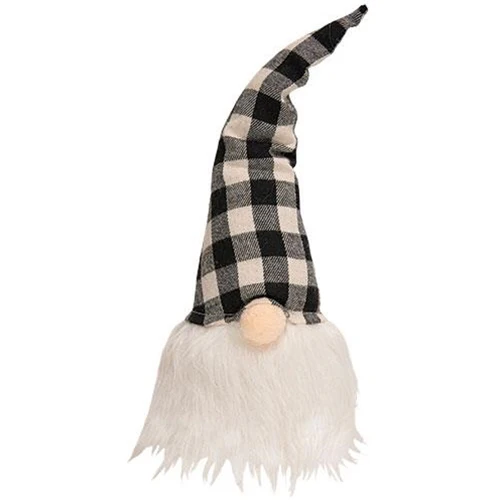 💙 Black & White Buffalo Check 12" Gnome Head