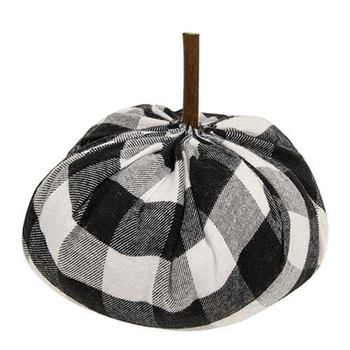 Black & White Buffalo Check 5.5" Stuffed Pumpkin - Image 2