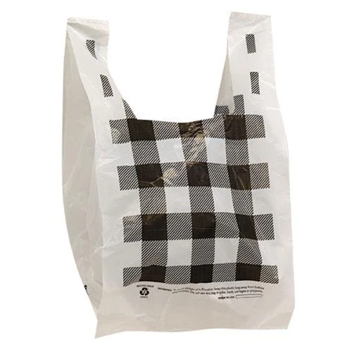 Black & White Buffalo Check Plastic Bags 15" x 7" x 4" 100 count