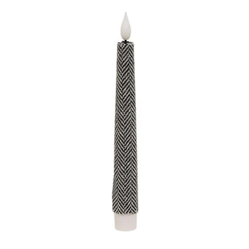 Black & White Chevron LED Taper 7.5"H - Image 2