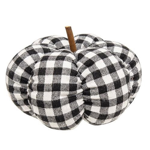 Black & White Gingham 6.5" Stuffed Pumpkin - Image 2