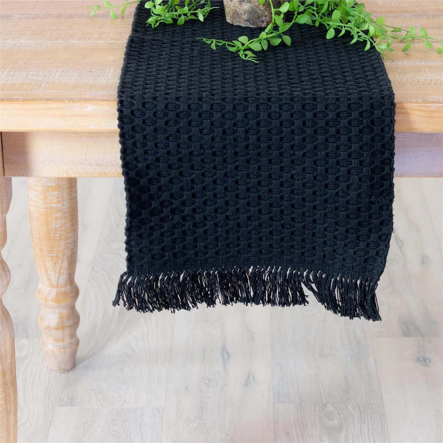 Black Woven 40" Table Runner - Image 4