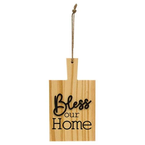 ๐ Bless Our Home Natural Cutting Board Ornament - Image 2