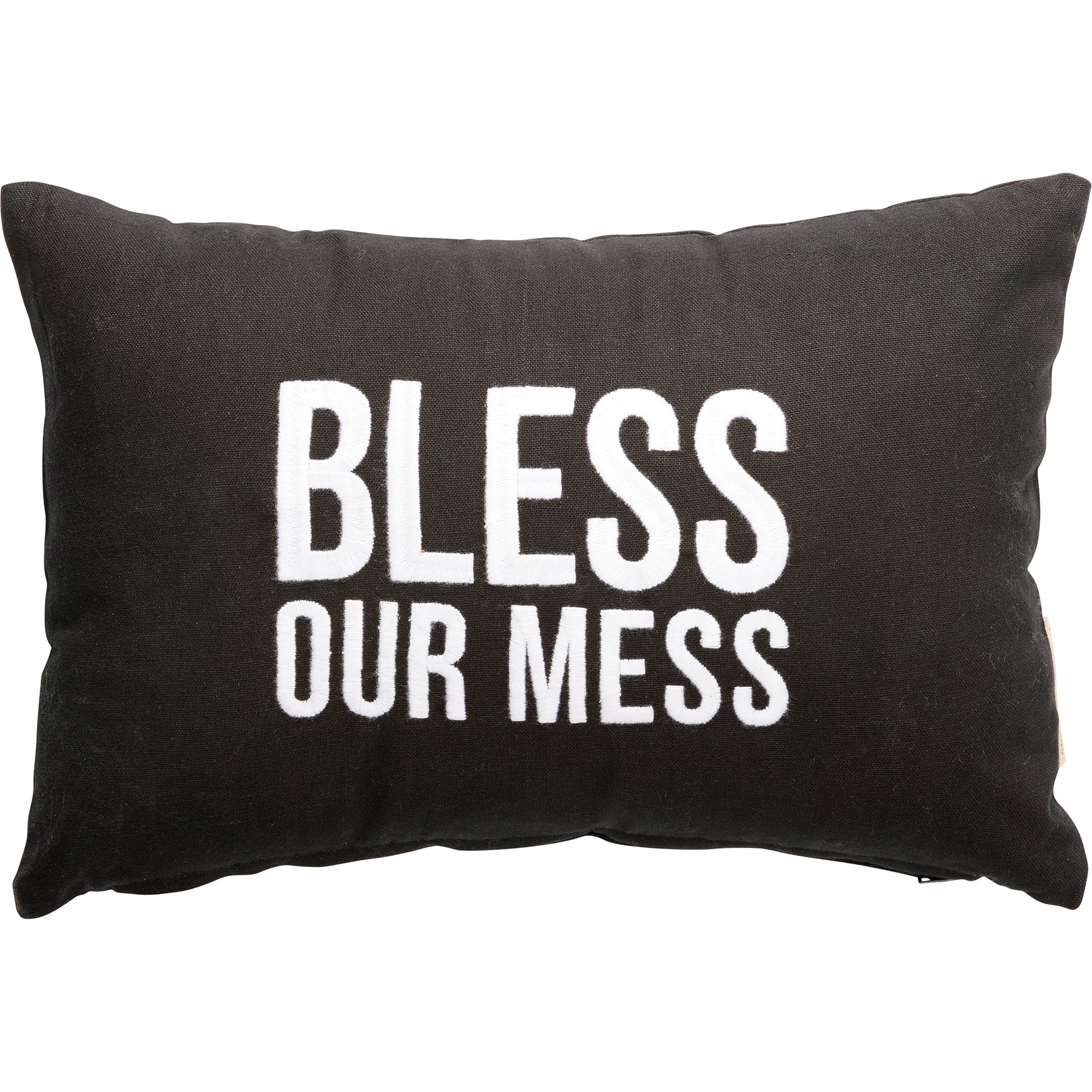💙 Bless Our Mess 15" Black Throw Pillow