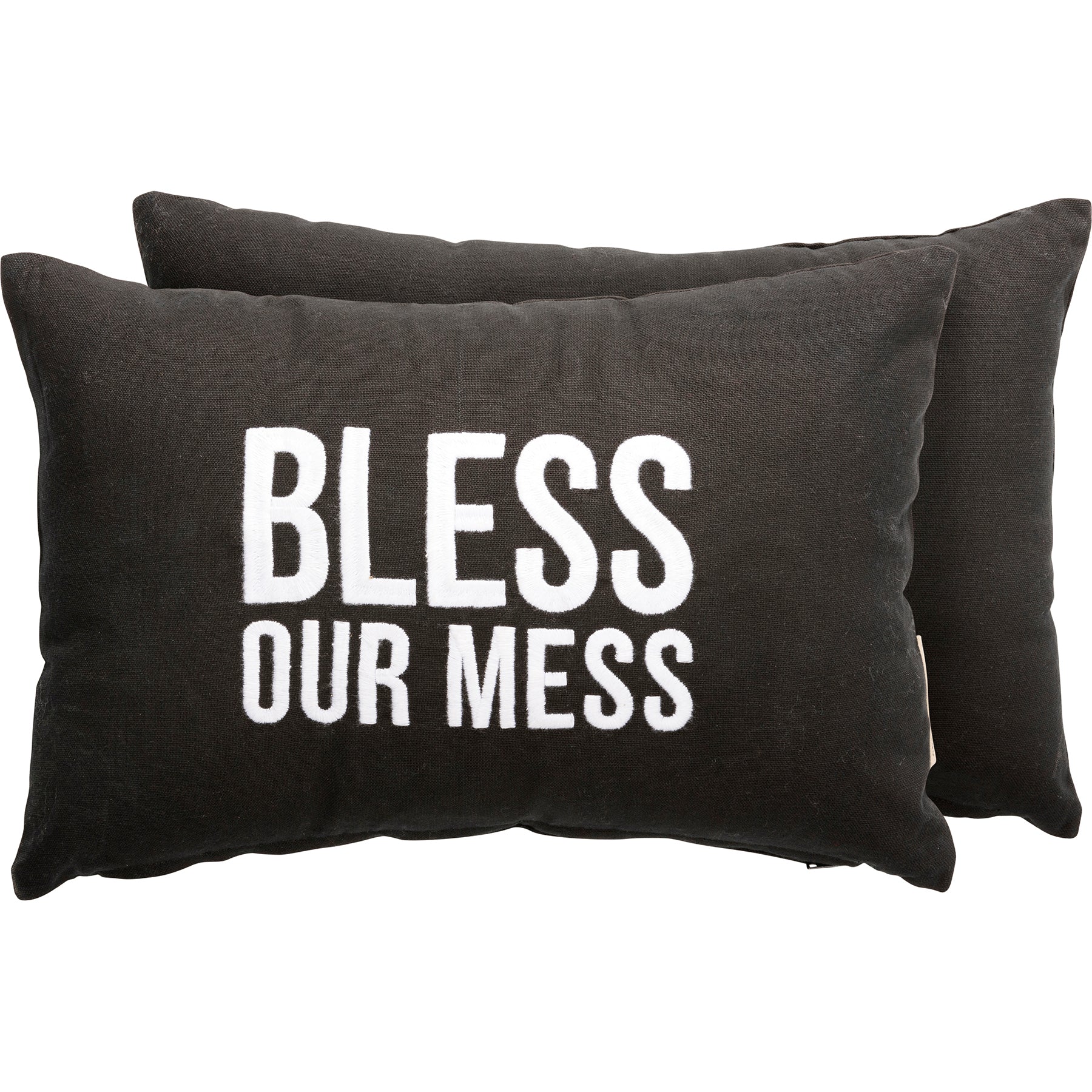 💙 Bless Our Mess 15" Black Throw Pillow - Image 2