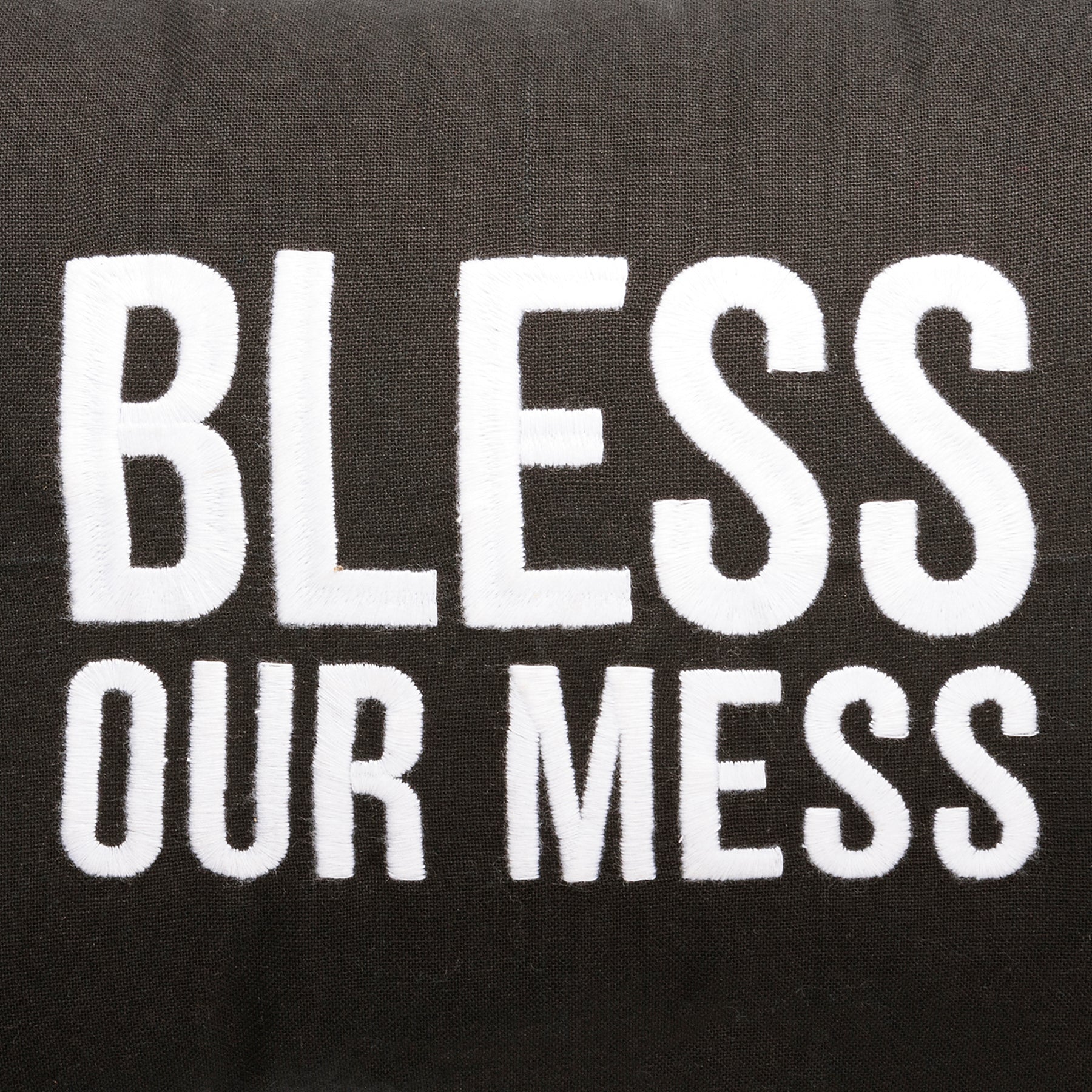 💙 Bless Our Mess 15" Black Throw Pillow - Image 5