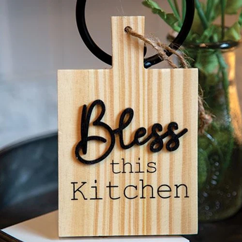 ๐ Bless This Kitchen Natural Cutting Board Ornament