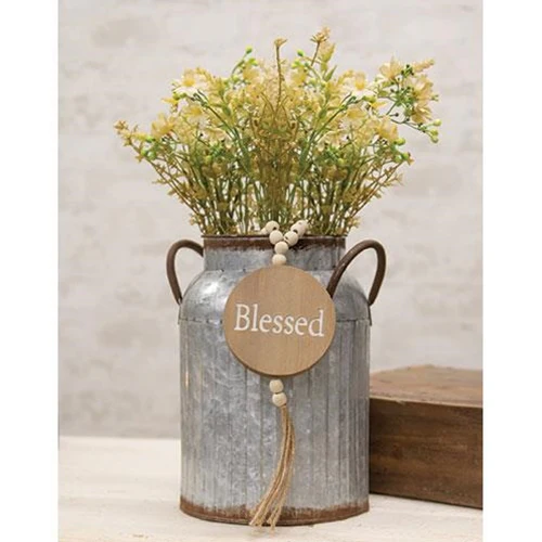 Blessed Engraved Wooden Ornament with Bead Hanger - Image 2