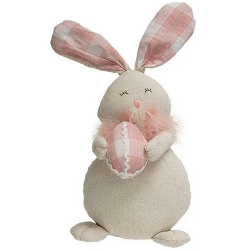 ๐ Blessed Fabric Bunny with Pink Plaid Egg - Image 2