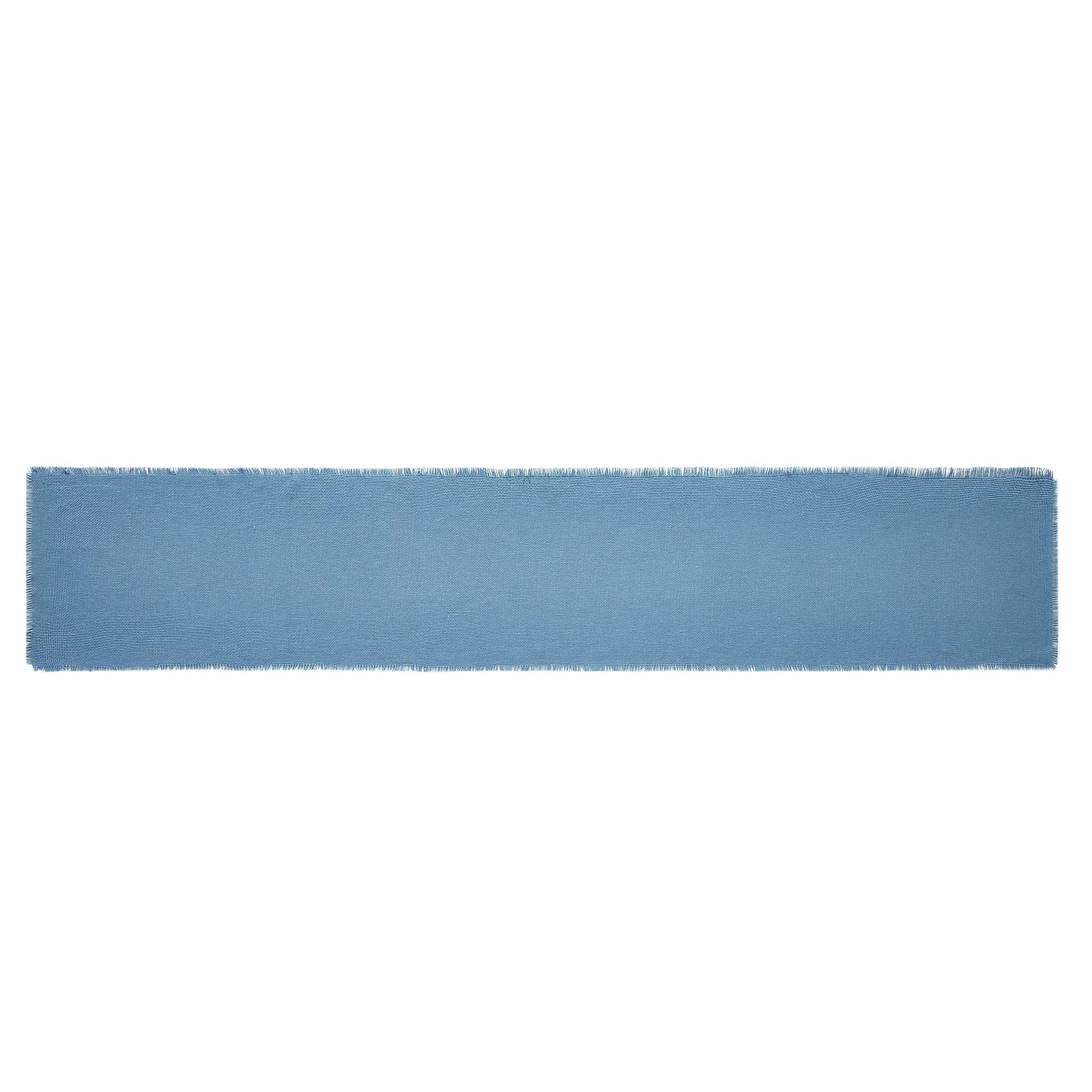 Blue Burlap Fringed Table Runner 12" x 72" - Image 3