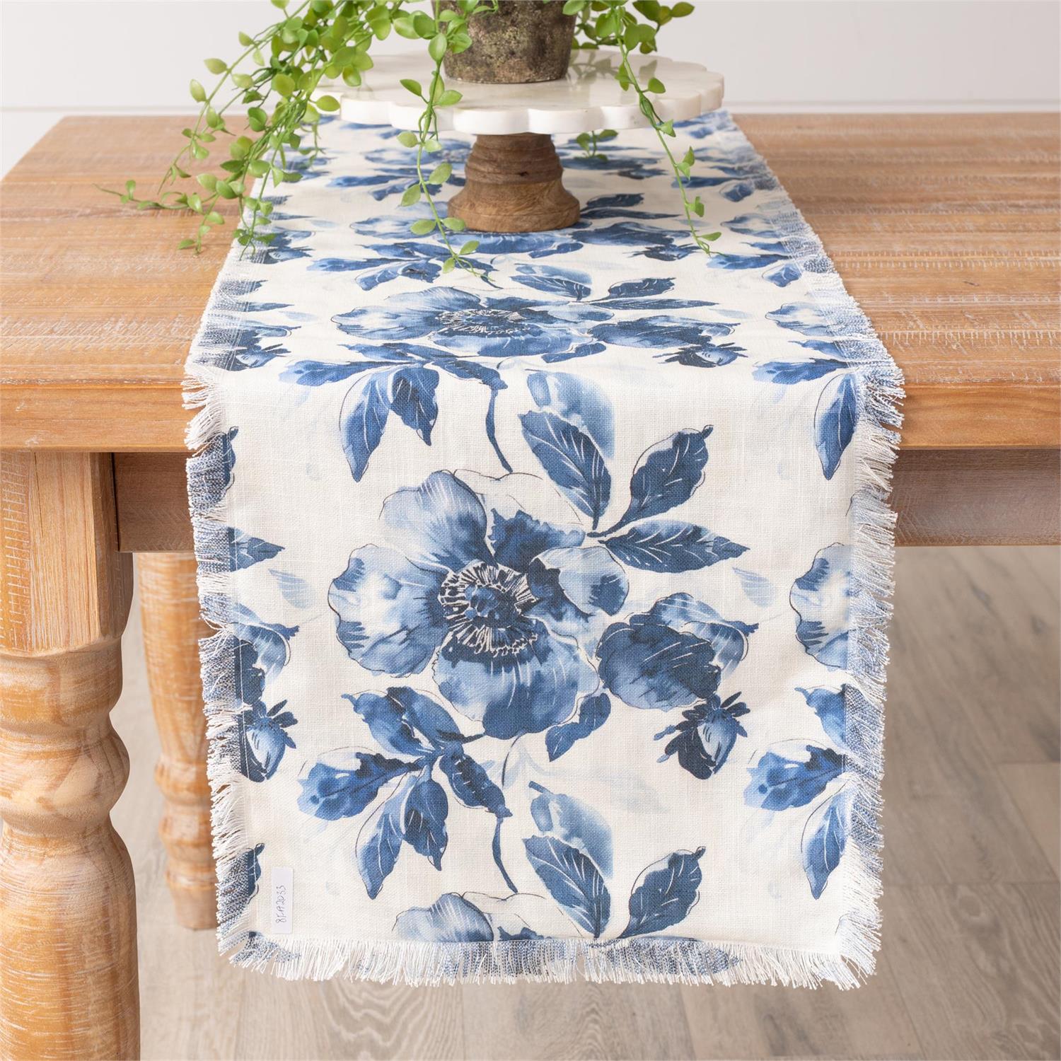 Blue Floral 72" Table Runner