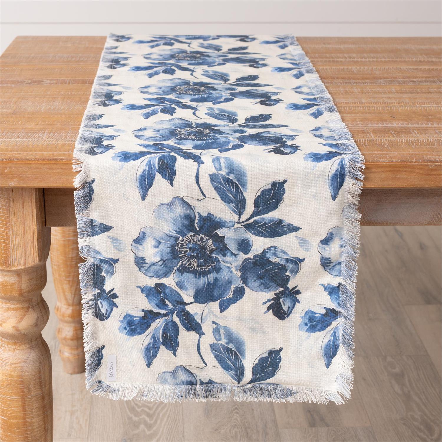 Blue Floral 72" Table Runner - Image 3