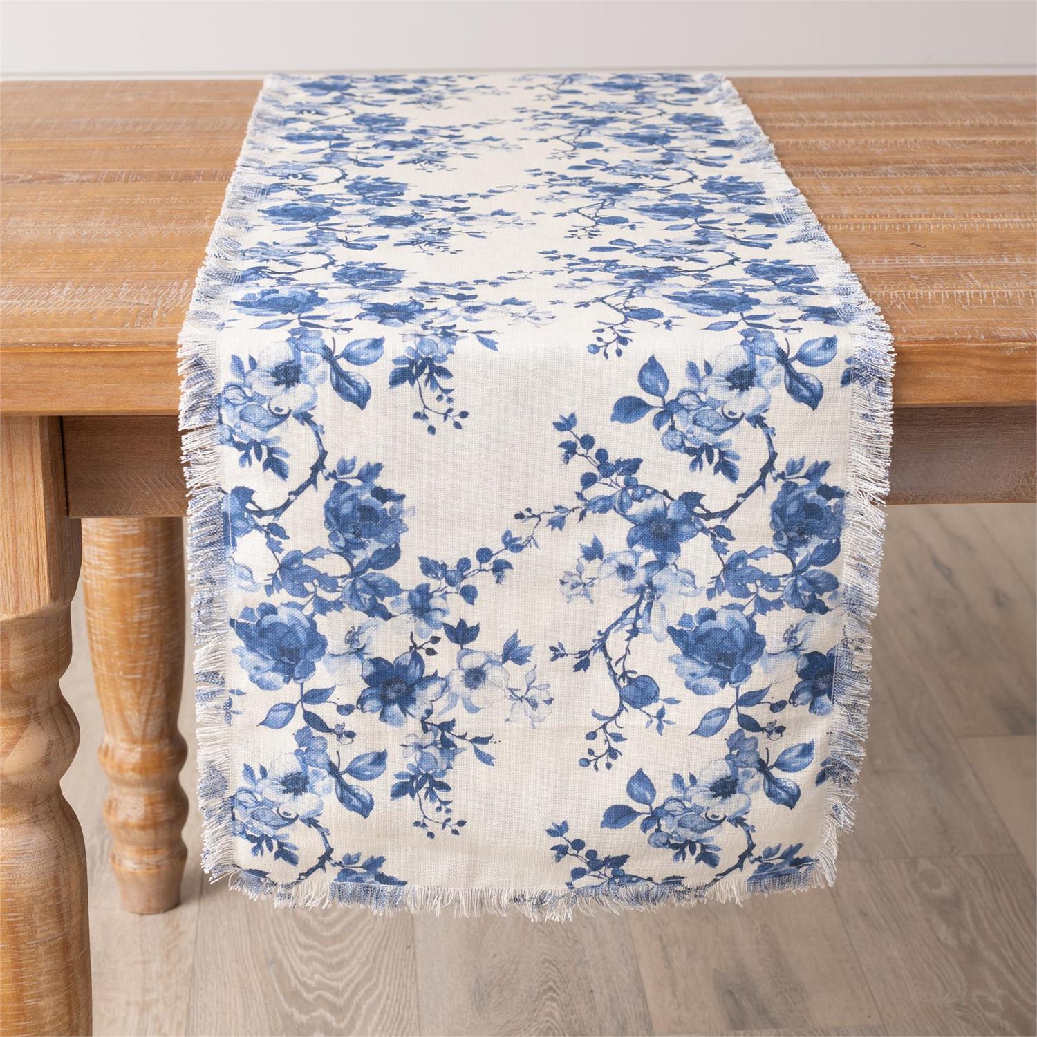Blue Floral 72" Table Runner - Image 4