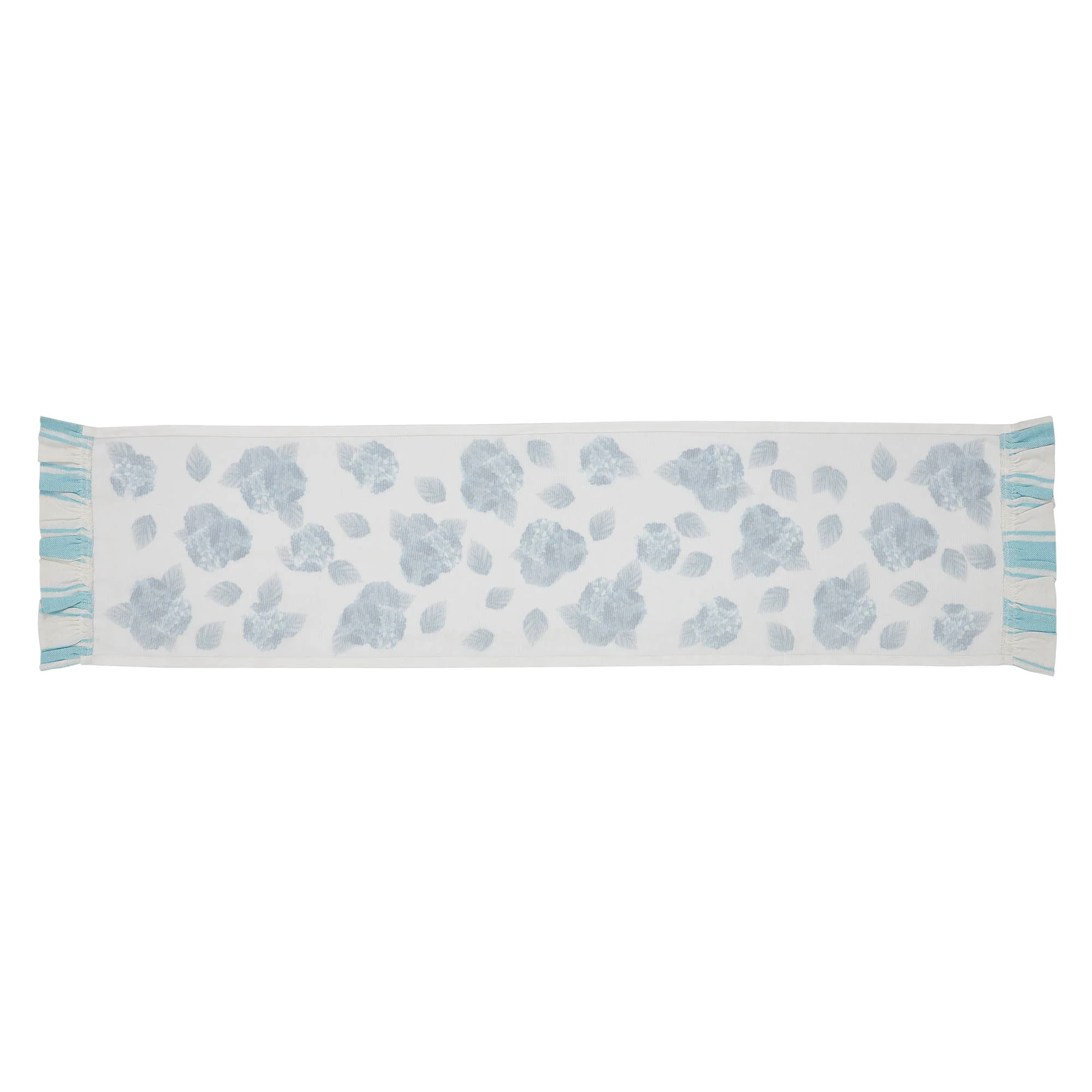 Blue Hydrangea Ruffled 48" Table Runner - Image 4