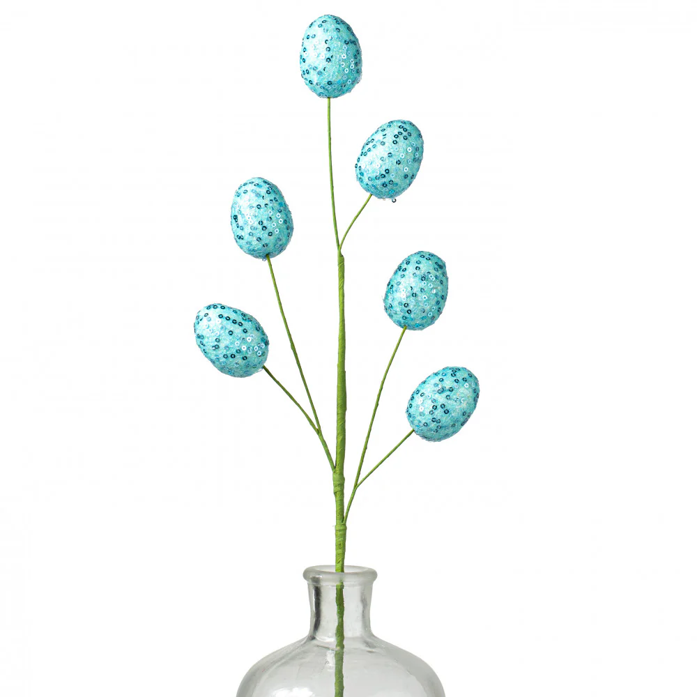 ๐ Blue Sequin Easter Egg 22" Spray