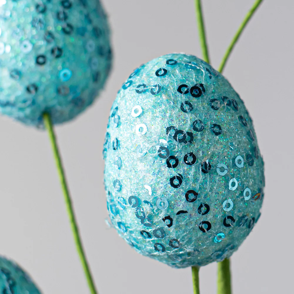 ๐ Blue Sequin Easter Egg 22" Spray - Image 2