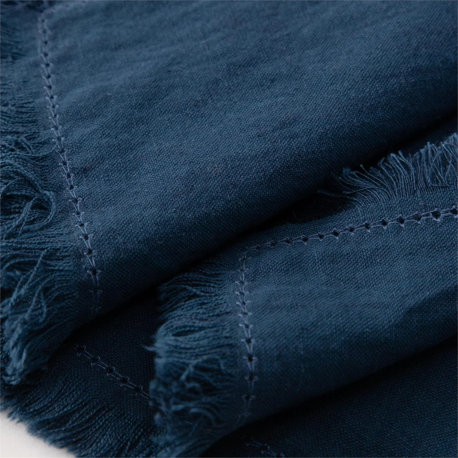 Blue Stonewashed Linen Blend 72" Table Runner - Image 3