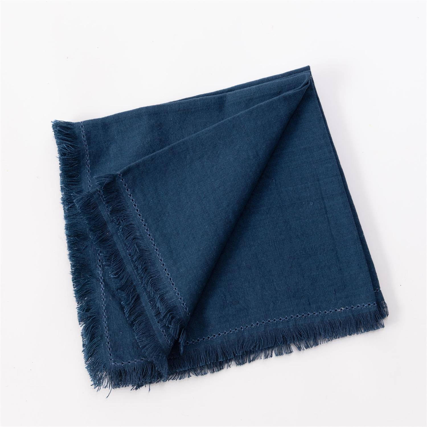 Blue Stonewashed Linen Blend Napkin - Image 3