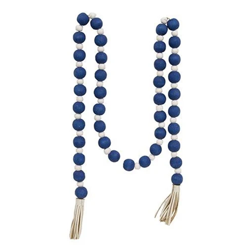 π Blue & White Bead Garland 44" long
