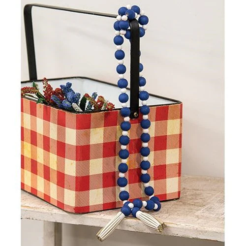 π Blue & White Bead Garland 44" long - Image 2
