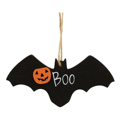 ๐ Boo Bat with Jack O' Lantern Wood Ornament - Image 2