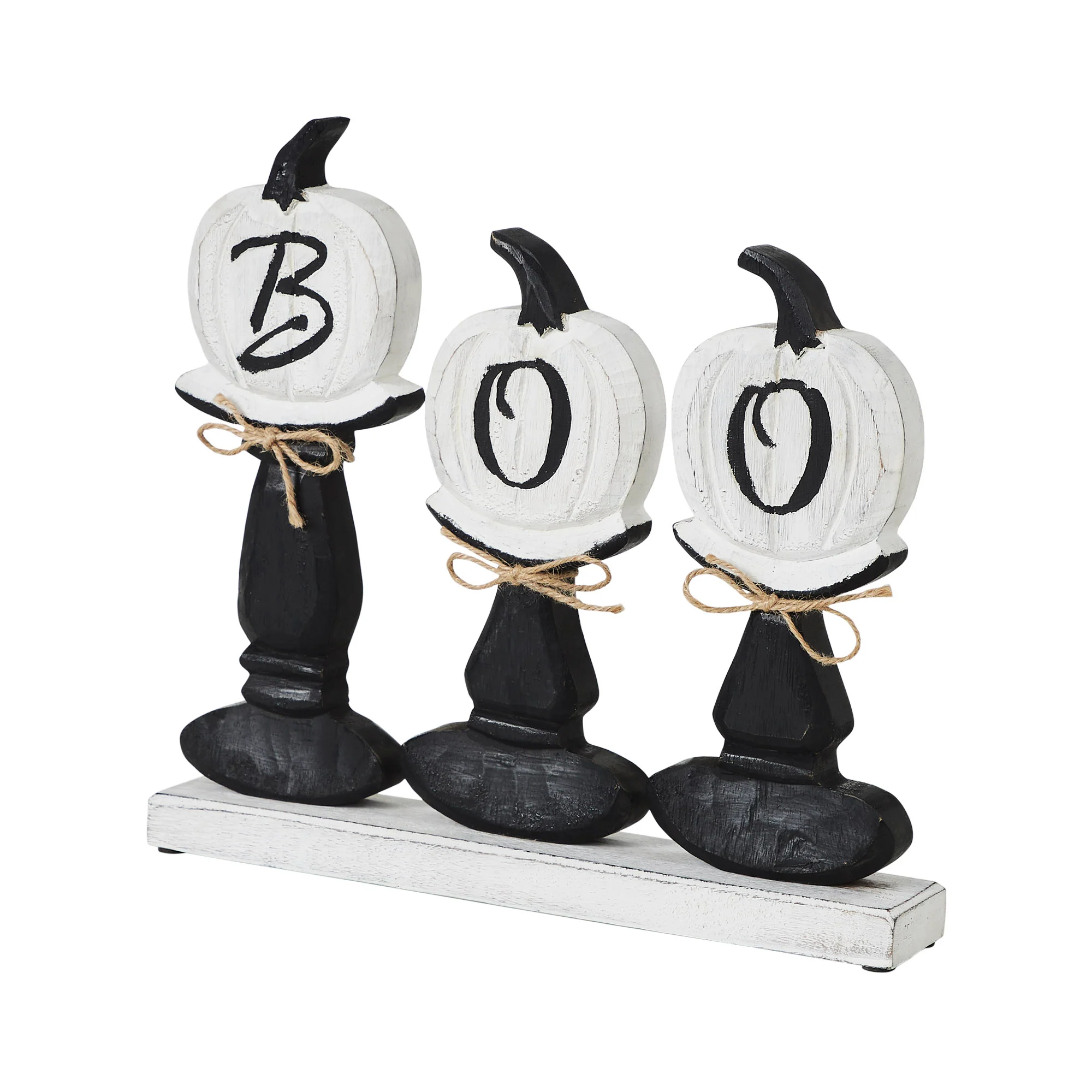 BOO Pumpkins Wooden Tabletop Halloween Decor - Image 4