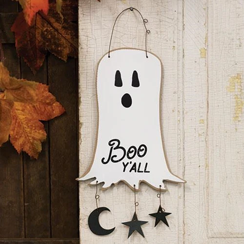 ๐ Boo Y'all Ghost Moon & Stars Hanger - Image 2