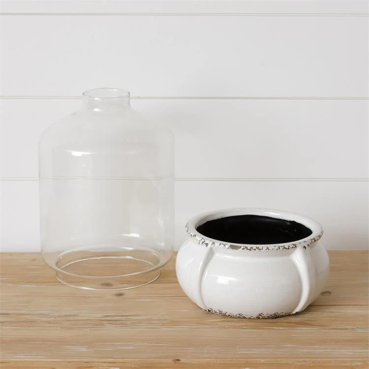 Botanical Glass Terrarium With Ceramic Base - Image 2