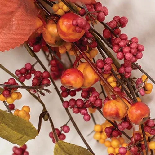 Bountiful Berries & Leaves 5 Ft Faux Foliage Garland - Image 4