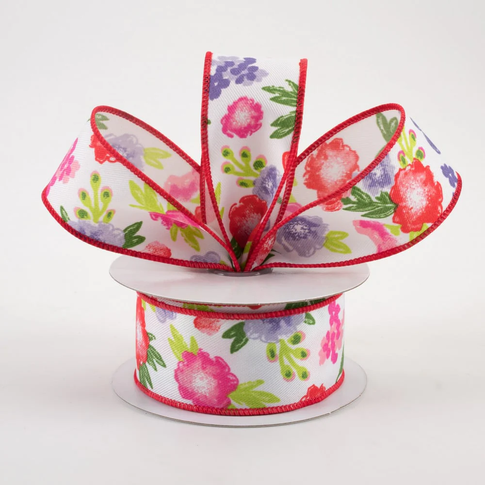 💙 🔥 Bright & Cheery Florals Ribbon 1.5" x 10 yards