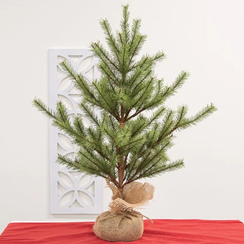 ๐ Bristle Country Pine 30" Faux Tree in Burlap Base - Image 2