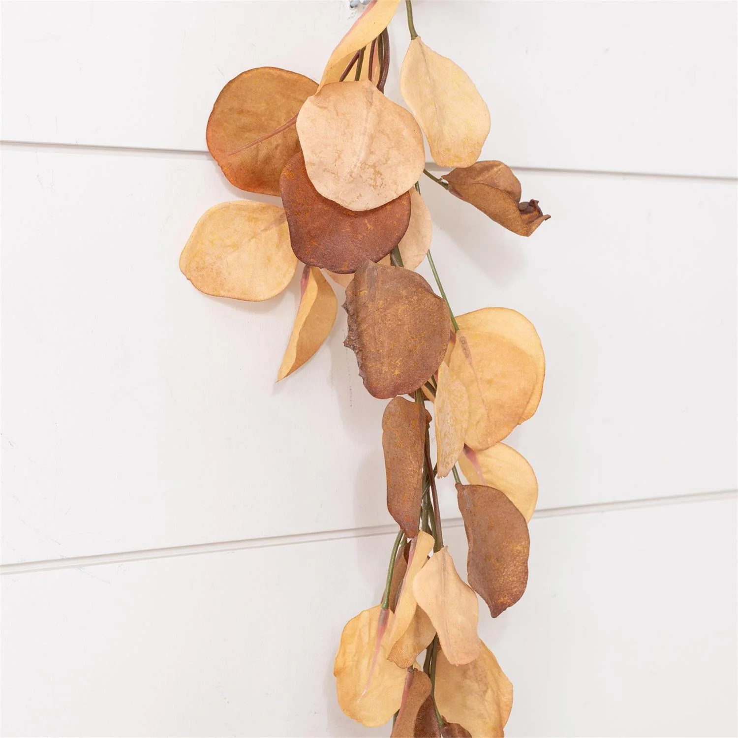 Brown and Cream Eucalyptus 6 ft Faux Foliage Garland - Image 2