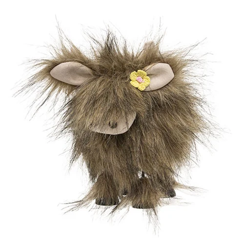 Brown Fluffy Bobbing Highland Cow 8.5" H Figure
